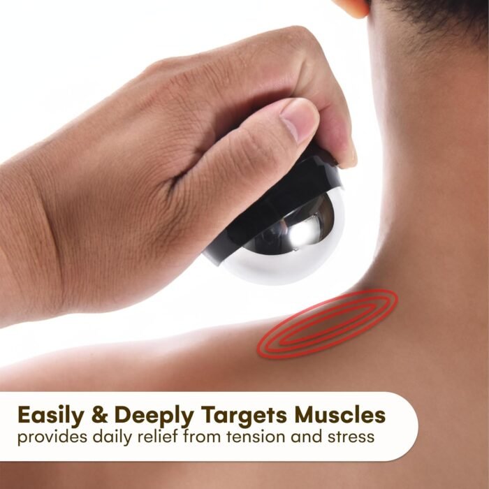 PURAVA Premium 3-in-1 Massage Roller Ball Set – Deep Tissue Muscle Relief, Handheld Easy-Glide Design for Full Body, Neck, Back, Leg Pain Relief, Stress Reduction, Relaxation Aid - Image 3