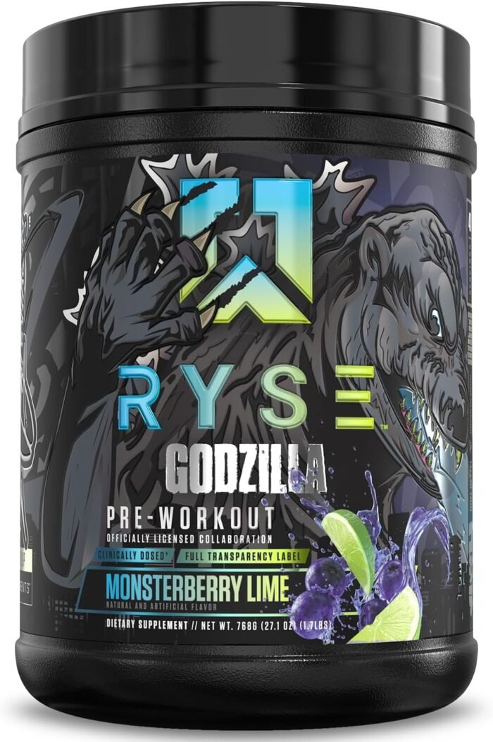 RYSE Godzilla X Noel Deyzel Pre Workout Powder - Monsterberry Lime - 400mg Caffeine, High Stim Pre-Workout for Men & Women with Citrulline & Beta Alanine - Energy, Pump & Focus - 20/40 Servings - Image 2