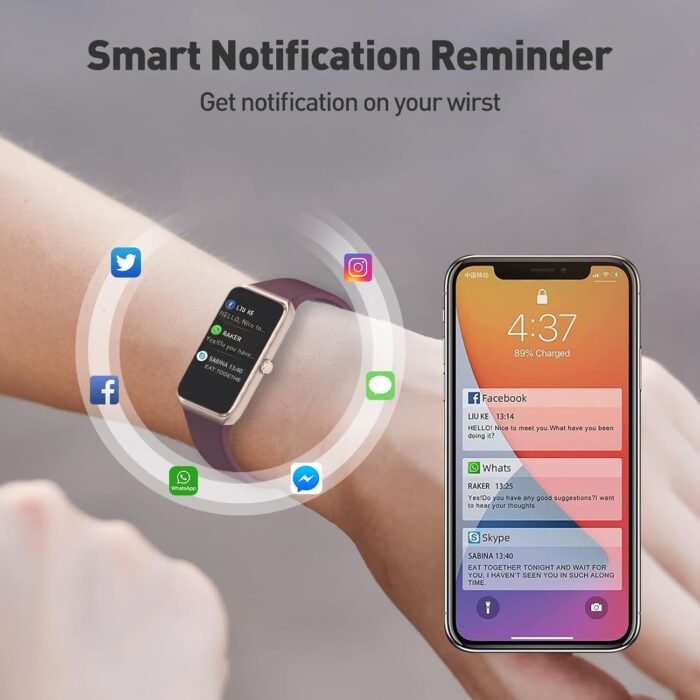 Activity & Fitness Trackers,1.47" Smart Fitness Watch with 24/7 Blood Pressure/Blood Oxygen/Heart Rate/Stress Monitoring, IP67 Waterproof Calorie Step Sleep Tracker Health Watch for Women Men - Image 5