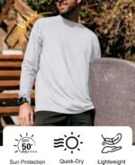 Men's UPF 50+ Long Sleeve Tee Shirts UV Sun Protection Quick Dry Tee Shirt Swim Athletic Running Workout - Image 5
