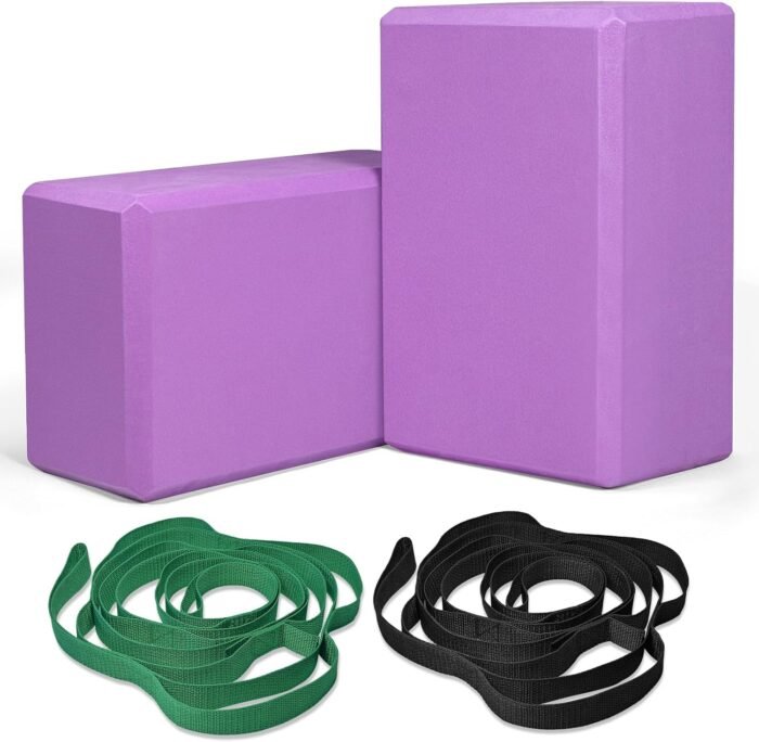 Yoga Block, Large Yoga Block 9x6x4 Inches, Sturdy Yoga Foam Blocks, High Density & Non Slip Surface for Yoga, Pilates & Stretching, Fitness Accessories for Stability & Balance (Blue) - Image 2