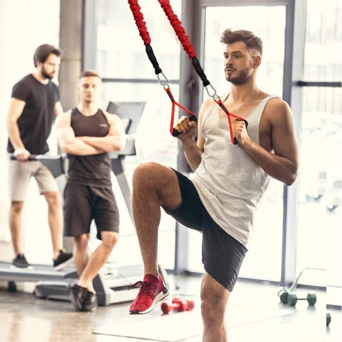Coolrunner 2 Pair Resistance Band Handles Grips Fitness Strap Wide Design Heavy Duty Cable Handles with Solid ABS Cores, Heavy Gauge Welded D-Rings (4-Piece Set) - Image 7