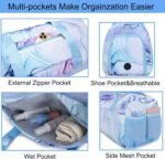 Sports Duffel for Girls Dance Bag Girls Duffle Weekender Bags Teen Gym Travel Ballet Bag with Shoe Compartments - Image 7