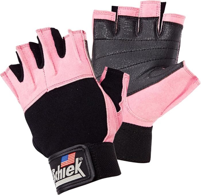 Schiek Sports 520 Womens Gloves - Pink Fingerless Weightlifting Gloves for Women - Image 2