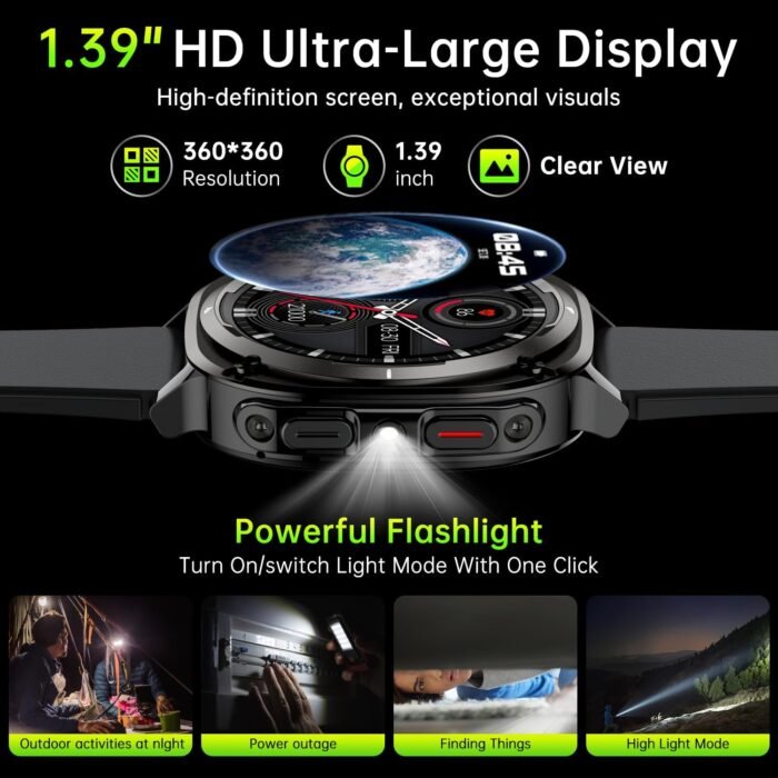 Smart Watch for Men Fitness Tracker: Bluetooth Make Answer Call Digital Mens Watches Waterproof Running Smartwatch for Android Phones iPhone Samsung Compatible Sleep Heart Rate Monitor Step Pedometer - Image 7
