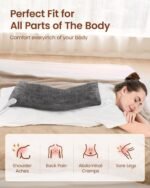 RENPHO Heating Pad for Back Pain & Period Cramps, FSA HSA Eligible, 12" x24‘’ Electric Heat Pad for Neck and Shoulder, Birthday Gifts for Women Men Mom Dad, ETL Certified, Machine Washable (Gray) - Image 7