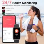Fitness Tracker, Smart Watch with 24/7 Dynamic Heart Rate Blood Oxygen Monitoring Sleep Tracker Answer / Make Call 24 Sports Modes Pedometer IP68 Waterproof Step Calorie Counter for Women Men (Black) - Image 3