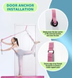 HiRui Stretching Strap Yoga Strap with Door Anchor, 14-Loops Non-Elastic Stretch Straps for Physical Therapy, Pilates, Dance, Gymnastics | Stretch Band with Workout Guide for Women & Men - Image 5