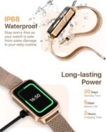 Smart Fitness Watch for Women, Activity Tracker, Calorie Step Counter Pedometer IP68 Waterproof for Android and iPhone (Golden, 1.57) - Image 7