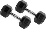 Hex Dumbbells Rubber Coated Hand Weights Pairs for Exercises and Fitness, Multiple Sizes - Image 3