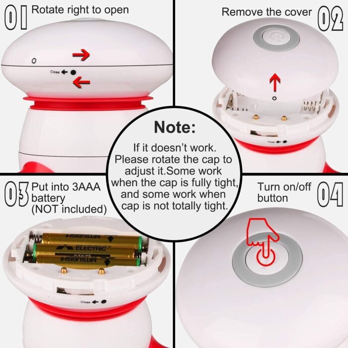 cotsoco Handheld Massager Mini Portable Vibrating Body Massager with LED Light for Hand Head Neck Back Legs Arms Pain Release, Battery Operated, Easy Hand Grip - Image 4