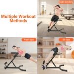 Roman Chair Back Extension Machine Foldable 5 Position Sit up Multi-Functional Hyperextension Back Strength Exercise Bench 330 lbs for Home Workout Gym Fitness Equipment - Image 4