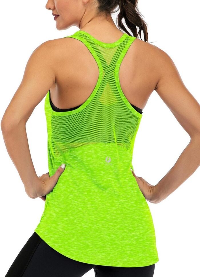 ICTIVE Workout Tank Tops for Women Sleeveless Yoga Shirts for Women Mesh Racerback Muscle Tank Tops - Image 2