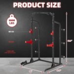 Power Rack Half Rack for Home Gym,1000LBS Weight Capacity Bench Press Rack with Plate Storage, Landmine and Pull Up Bar, Best for Weightlifting and Squat - Image 3