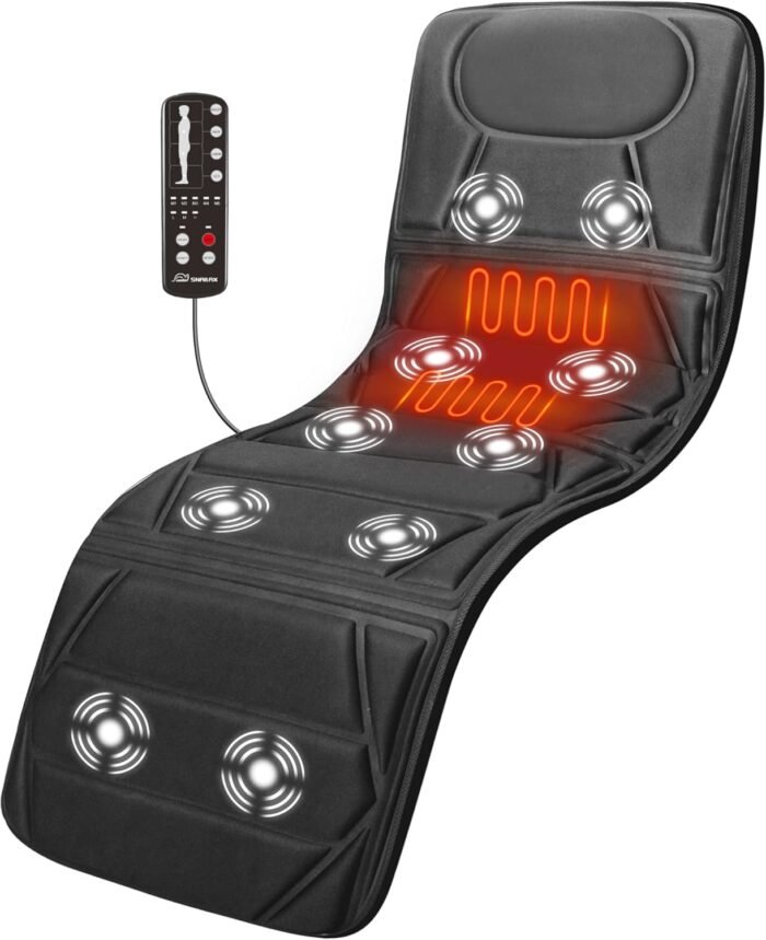Snailax Massage Mat with Heat, Back Massage Pad for Bed, Chair, 10 Motors Vibrating Massage Mattress Pad with 2 Heating Pads for Back, Full Body Massager - Image 2