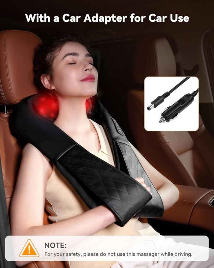 Shiatsu Neck and Back Massager, Neck Massager with Heat for Pain Relief Deep Tissue 4D Kneading Shoulder Massager Pillow for Whole Body Relaxation, Gifts for Mom Dad Women Men, Not Cordless - Image 6
