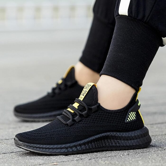 Running Shoes for Men Tennis Walking Gym Sneakers Slip on Workout Athletic Breathable Jogging Sport Casual Shoe Black Size 12 - Image 7
