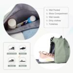 Gym Bags for Women Men with Shoes Compartment,Sports Duffle Bags Personal item travel Duffel Tote Bag Small Carry on Weekender Overnight Bag Workout Dance Bags Hospital Holdalls Grey Green - Image 4