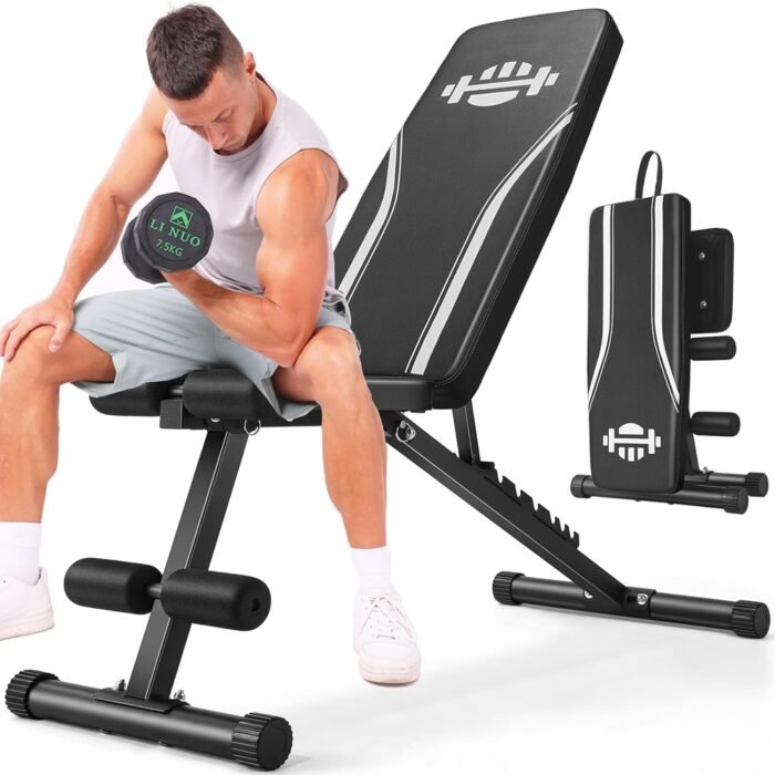ANCHEER Basic Weight Bench for Home Gym, Fast Foldable Workout Bench Press for Home Gym, Full Body Strength Training Bench with 8 Adjustable Backrests Incline/Flat/Decline Exercise - New Version - Image 2