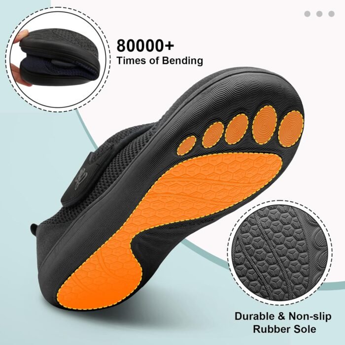 LeIsfIt Mens Walking Shoes Wide Diabetic Shoes Adjustable Barefoot Shoes Breathable Zero Drop Shoes Wide Width Arthritis Edema Shoes - Image 6