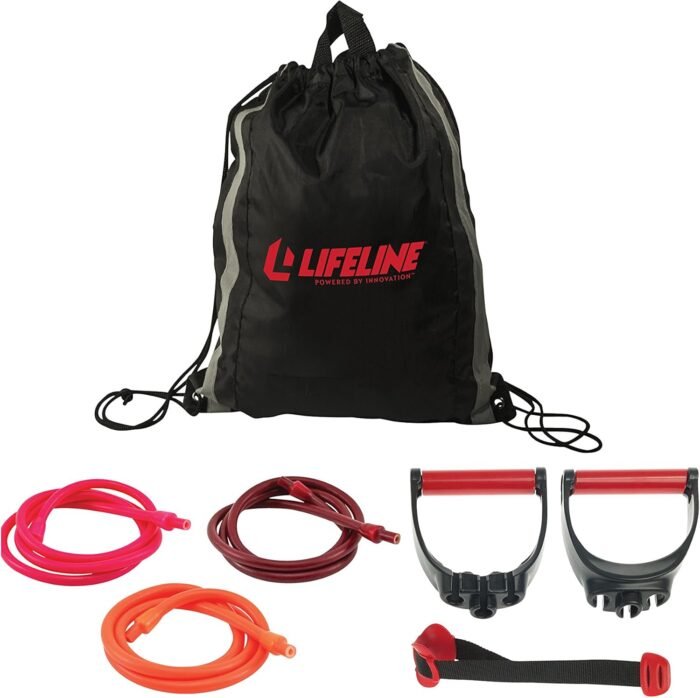 Lifeline Variable Resistance Trainer Kit with Adjustable Resistance Level Bands for More Workout Options - Includes Triple Grip Handles, Door Anchor, Three 5ft Exercise Tubes and Carry Bag - Image 2