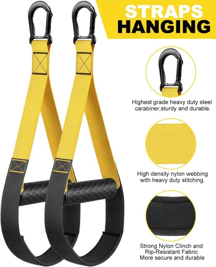 Home Resistance Training Kit, Resistance Trainer Exercise Straps with Handles, Door Anchor and Carrying Bag for Home Gym, Bodyweight Resistance Workout Straps for Full-Body Workout - Image 3
