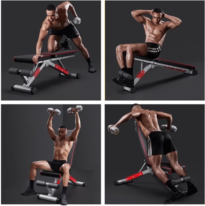 Weight Bench, Adjustable Workout Bench Press Set for Home Gym Full Body Strength Workout, Easy Assembly Foldable Training Lifting Bench, Max Load 750 - Image 6