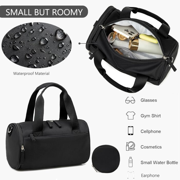 BTOOP Mini Gym Bag for Women Girls Cute Small Duffle Bag Workout Sport Bags for Dance,Fitness,Yoga (Black) - Image 5