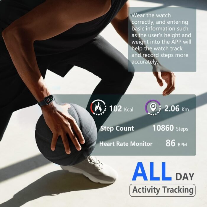 FITVII Slim Fitness Tracker with Blood Oxygen, Blood Pressure, 24/7 Heart Rate and Sleep Tracking, IP68 Waterproof Activity Trackers and Smart Watches with Step Tracker, Pedometer for Women Men - Image 5