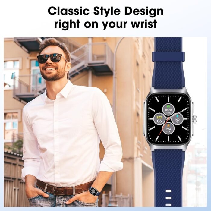 Smart Watch for Men No App/Phone Required, 1.85'' AMOLED Metal Watch with 14 Days Battery, Sleep Tracker,Step Counter, Swimming Waterproof, Make/Answer Calls,Fitness Tracker for Android iOS - Image 8