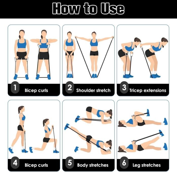 Resistance Bands with Handles, Easy Hold Working Out Exercise Bands, Comfortable Workout Accessory for Men Women Strength Training Muscle Shaping Physical Therapy Home (30LB) - Image 6