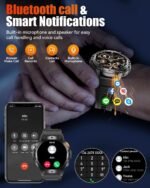 Military Smart Watches for Men with Bluetooth Call, 1.43" AMOLED Waterproof Smartwatch with Flashlight, 111 Sport Modes, 530mAh Heart Rate/SpO2/Sleep Monitor Fitness Tracker for Android iOS - Image 8
