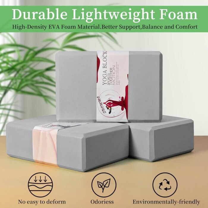 Yoga Blocks 2 Pack - Premium EVA Foam for Yoga, Pilates, Meditation, and Stretching - Non-Slip Lightweight Durable Bricks for Improving Poses and Balance - Image 6