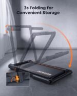 2 in 1 Folding Treadmills for Home Small Office, 2.5HP Walking Pad Treadmill with Handle Bar, 300lbs Capacity, Copmact Protable Treadmill with Smart APPs, 12 HIIT Modes and Touch Screen - Image 10