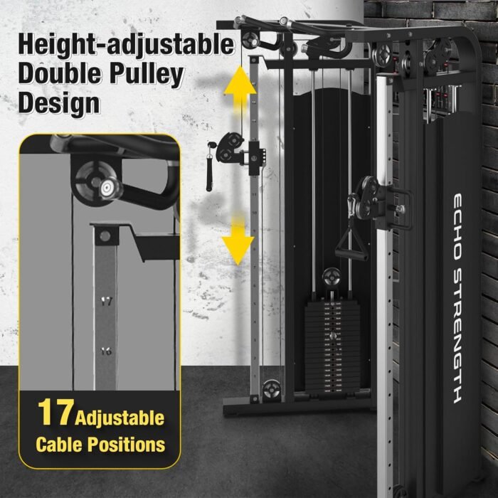 Functional Trainer Cable Machine, Cable Crossover Exercise Machine for Home & Commercial Gym, All in One Home Gym System Cable Machine and Dual Weights Stack for Cable Workout - Image 5