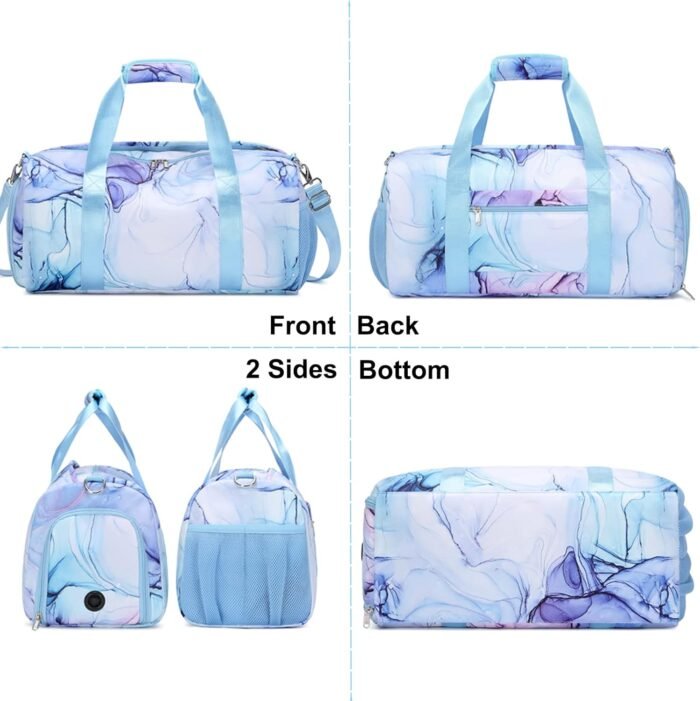 Sports Duffel for Girls Dance Bag Girls Duffle Weekender Bags Teen Gym Travel Ballet Bag with Shoe Compartments - Image 3