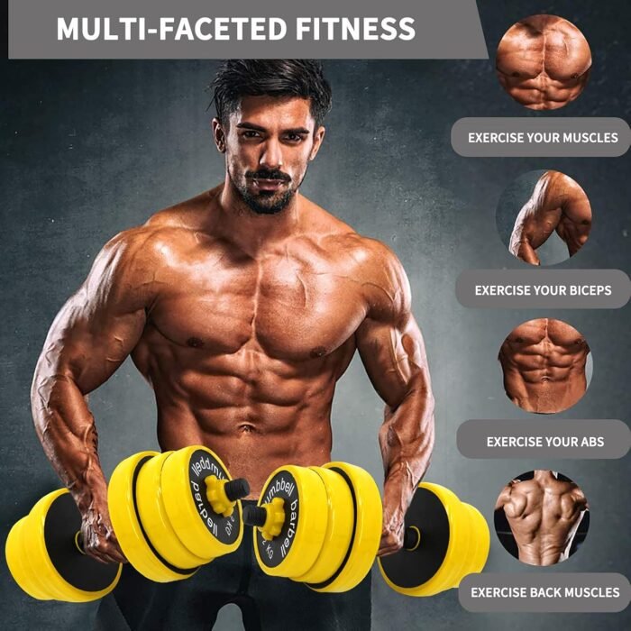 VIVITORY Dumbbell Sets Adjustable Weights, 44 to 66 Lbs, Free Weights Dumbbells Set with Connector, Neoprene Coating Adjustable Dumbbell Set, Dumbbells Weights Set for Home Gym, Cast Iron, Matte Finish - Image 3
