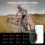 Smart Watch, Activity Tracker, Heart Rate Monitor, Voice Control, Notifications, Cycle Tracking, Time Display, Phone Call, Alarm Clock 2.13‘’ AMOLED 5ATM Waterproof 45mm N M (Tactical, Black) - Image 3