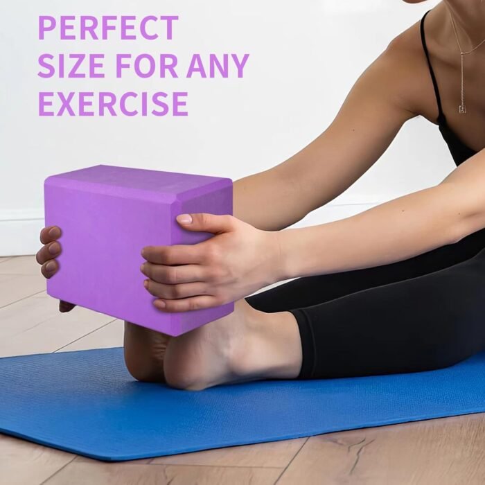 Yoga Block, Large Yoga Block 9x6x4 Inches, Sturdy Yoga Foam Blocks, High Density & Non Slip Surface for Yoga, Pilates & Stretching, Fitness Accessories for Stability & Balance (Blue) - Image 8