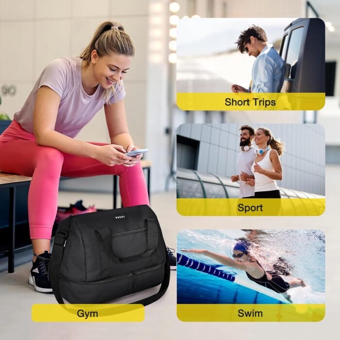 Travel Duffel Bag - Weekender, Overnight Gym Carry On with Shoes Compartment，35L Carry On Duffle Bag for Travel, Sports, Fitness & Workout - Image 3