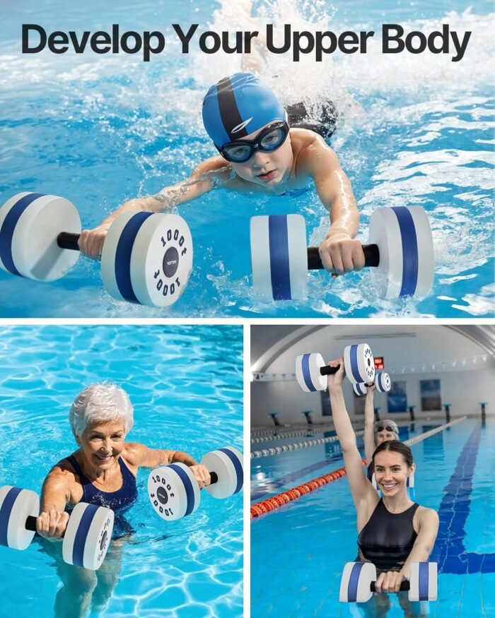 YOTTOY Water Dumbbells for Pool Exercise,Foam Aquatic Dumbbells for Water Aerobics,Resistance Training & Physical Therapy,Pool Weights for Water Workouts,Aqua Fitness,Set of 2 - Image 6