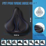 Bike Seat Cushion Wide for Women – Gel Padded Bicycle Seat Cushion, Comfort and Soft Memory Foam Bike Saddle Cover for Peloton, Stationary, Exercise, Mountain Bikes - Image 5