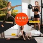 VTORY 8mm Large Exercise Mat, 6'x4'/7'x5'/8'x6'/10'x6',Non-Slip, Ultra Durable, Shock-Absorbing, Extra Large Wide Yoga Mat, Workout Mat for Home Gym, Cardio, Strength, HIIT, MMA - Image 3