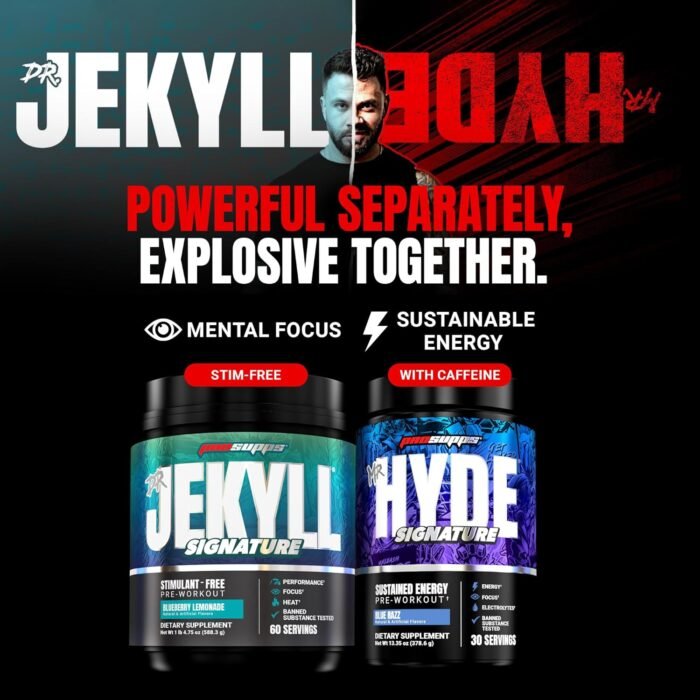 PROSUPPS Mr. Hyde Max Pump Pre Workout Powder - Stim-Free Preworkout Supports Blood Flow, Muscle Volume & Endurance - Caffeine-Free Nitric Oxide Gym & Fitness Supplements (Blue Razz, 20 Servings) - Image 7