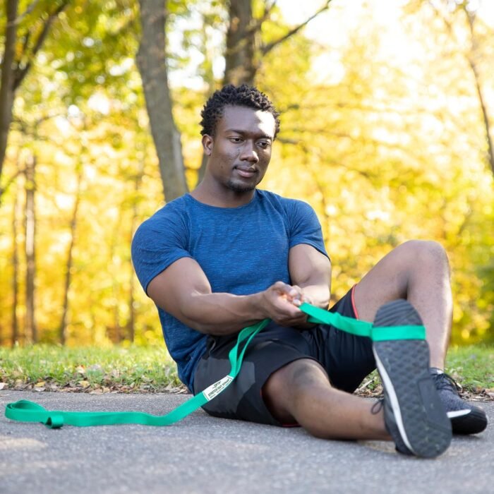 OPTP The Original Stretch Out Strap with Exercise Book, for Flexibility and Mobility Exercises. Stretch Out Straps for Physical Therapy, Yoga Stretching Strap and Knee Therapy Strap. Made in the USA - Image 9