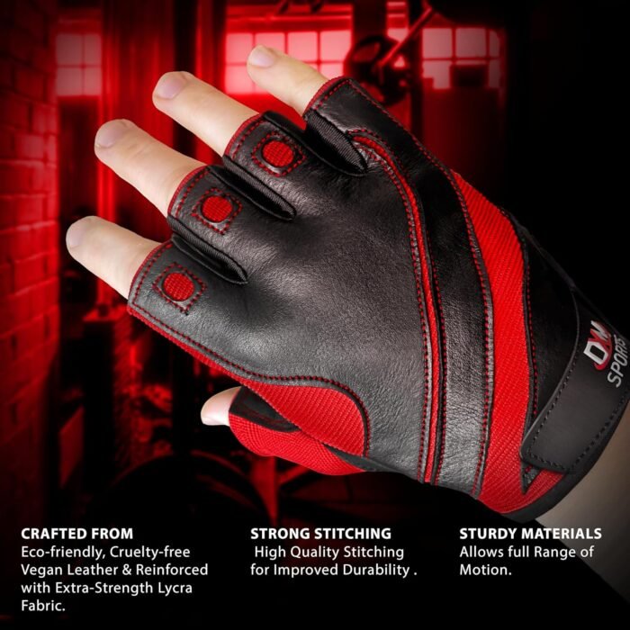 DXM SPORTS Workout Gloves for Men, Gym Weight Lifting Gloves with Wrist Support - Breathable, Anti-Slip Gloves for Exercise, Fitness, Cycling, Training, Outdoor Sports - Image 3