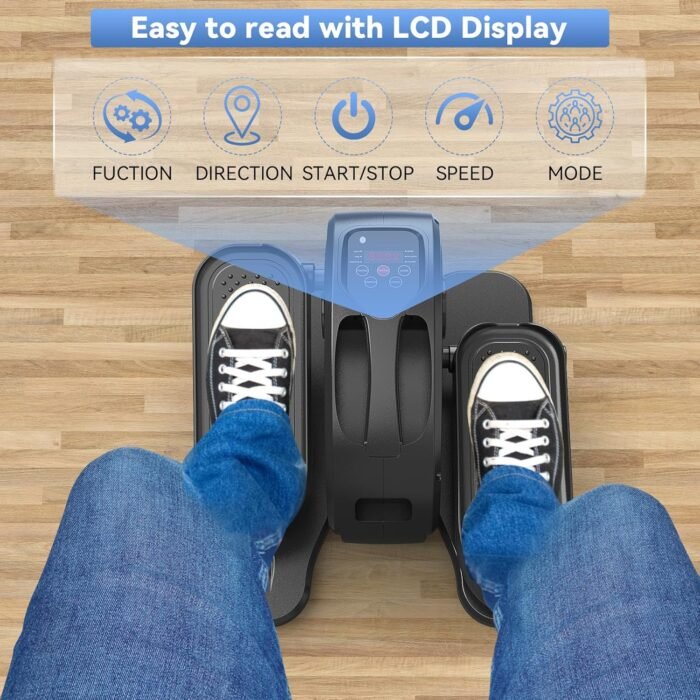 Under Desk Elliptical Machine, Mini Ellipse Leg Exerciser Electric Seated Pedal Fully Assembled Quiet Compact for Seniors Portable Stepper with Remote Control for Home - Image 5