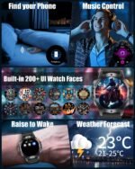 Military Smart Watches for Men with Bluetooth Call, 1.43" AMOLED Waterproof Smartwatch with Flashlight, 111 Sport Modes, 530mAh Heart Rate/SpO2/Sleep Monitor Fitness Tracker for Android iOS - Image 10