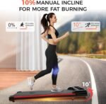 GTRACING Walking Pad, Under Desk Treadmill with Incline for Home, Portable Treadmill with Remote Control LED Display, 2.5 HP Quiet Walking treadmills with APP Shock Absorption Design, 300 Lbs Capacity - Image 3
