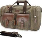 Wildroad Waxed Canvas Duffle Bag - 50L Waterproof Weekender Overnight Travel Bag - Image 2